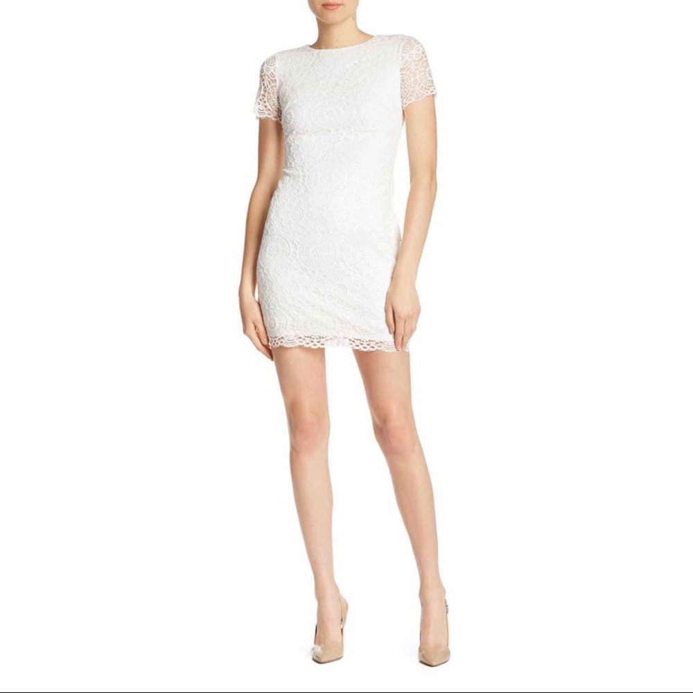 Laundry By Shelli Segal White Lace Sheath Dress